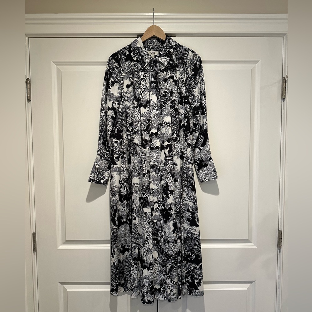 COS Black and White Printed Maxi Dress